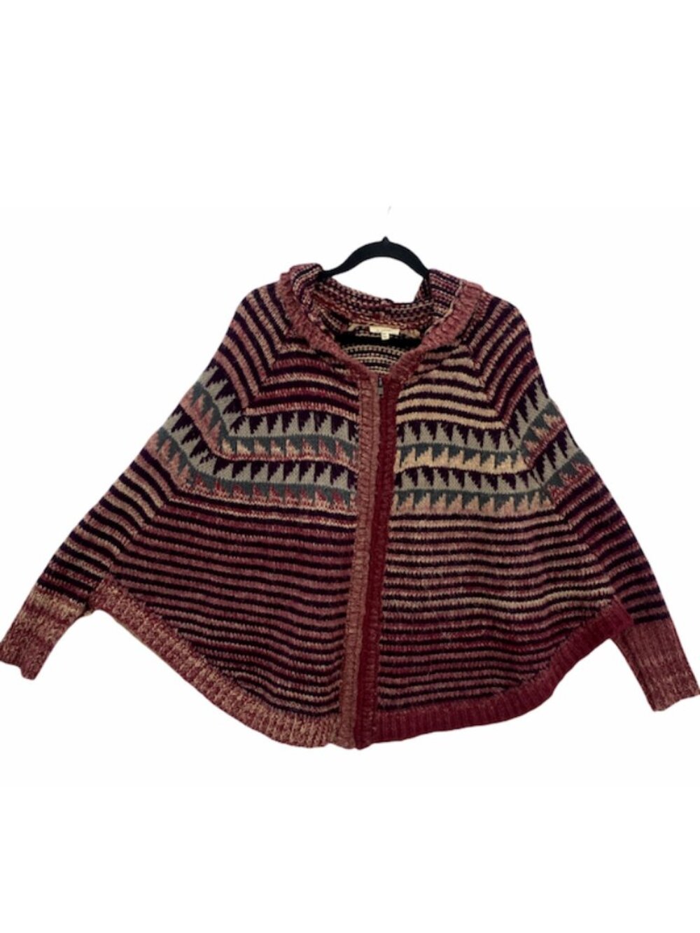 Hooded Cape/Poncho/Sweater by Mystree, Angora blend, S/M